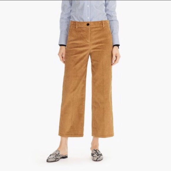 corduroy cropped wide leg trousers